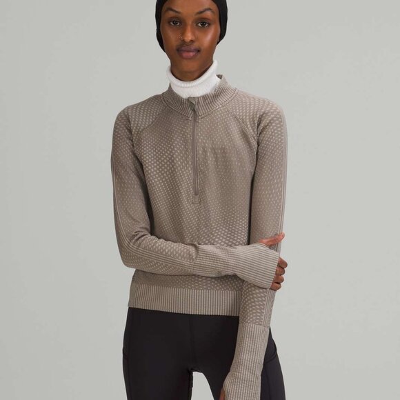 Lululemon Rest Less Cropped Half-Zip Grid Warp Rover - Picture 1 of 8